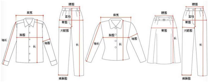 男女衣服标准尺码对照表s,m,l,xl,xxl,xxxl大小尺码